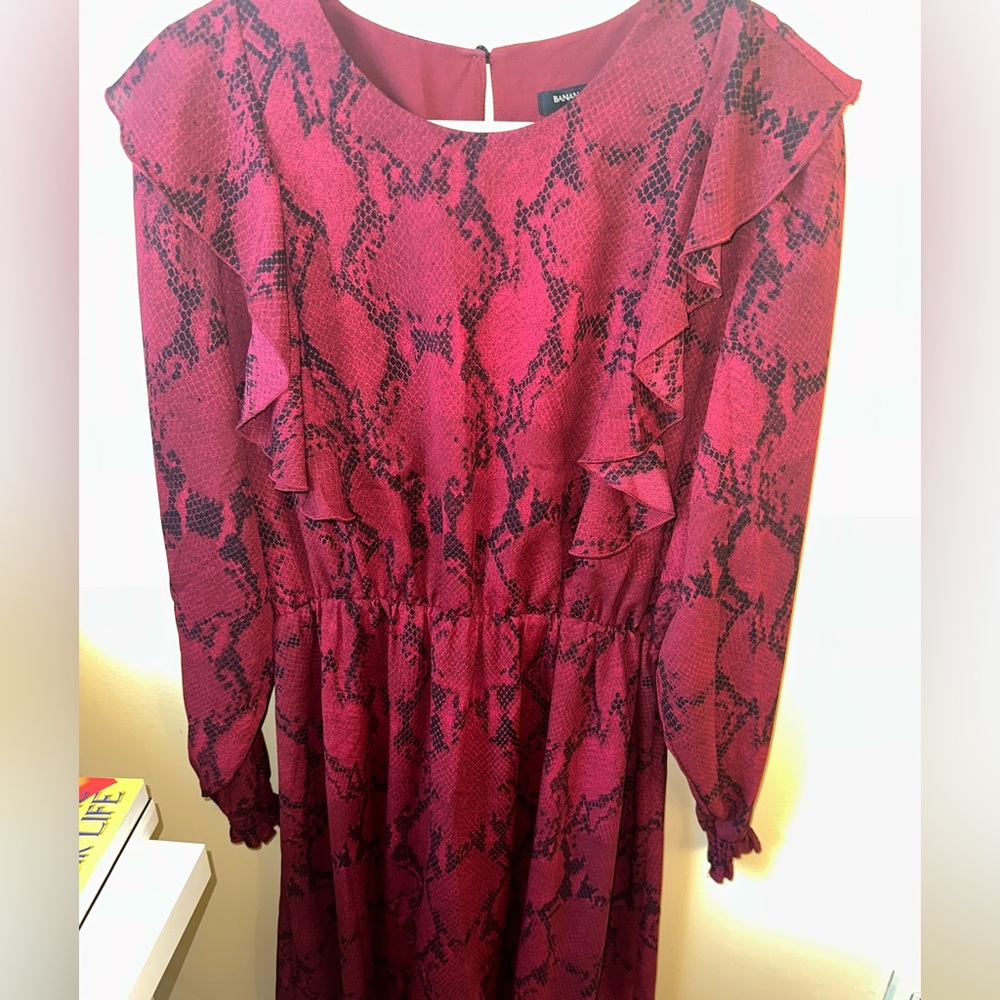 Leopard print red dress